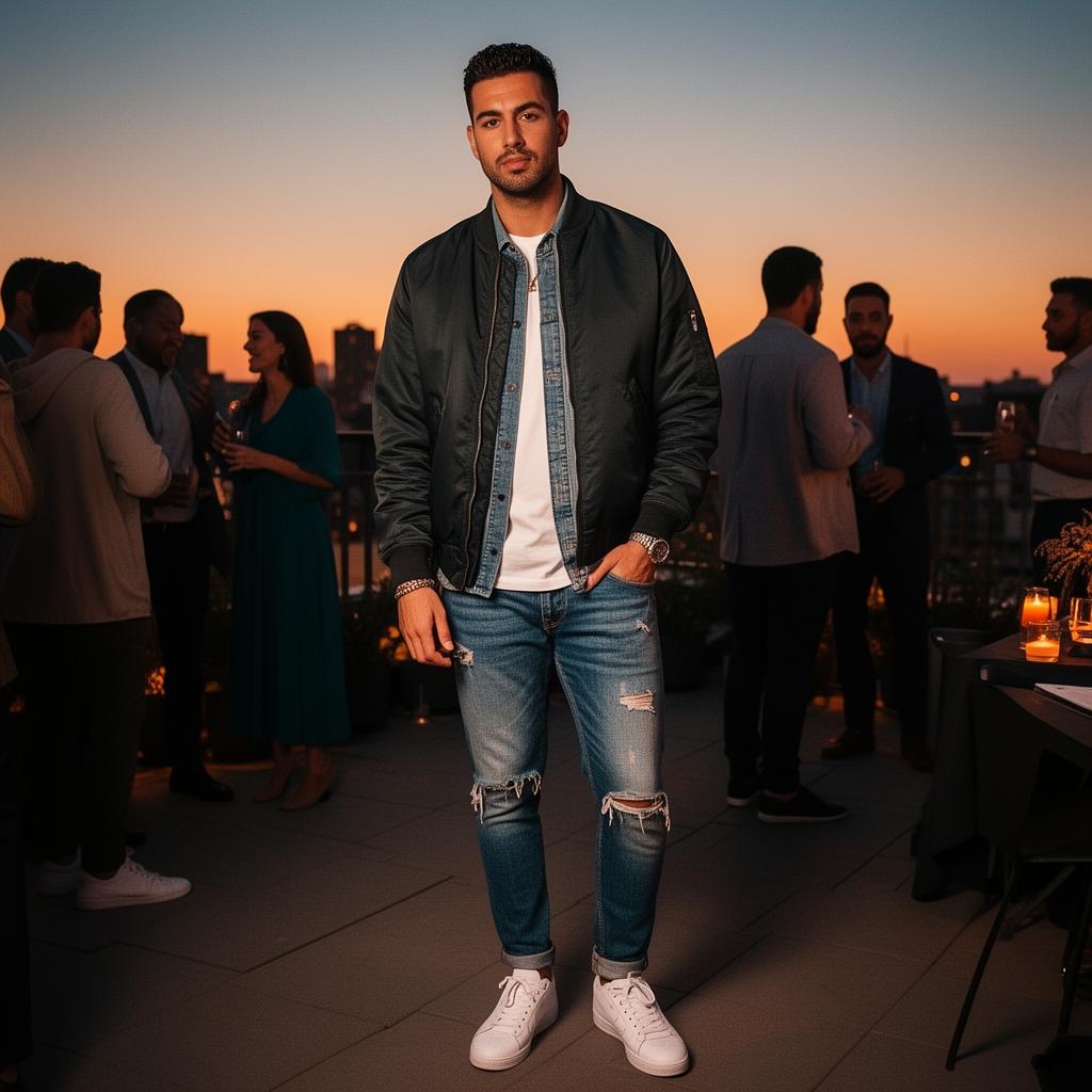 Outfit for a rooftop party